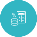 financial accounting services | Calculator with blue background