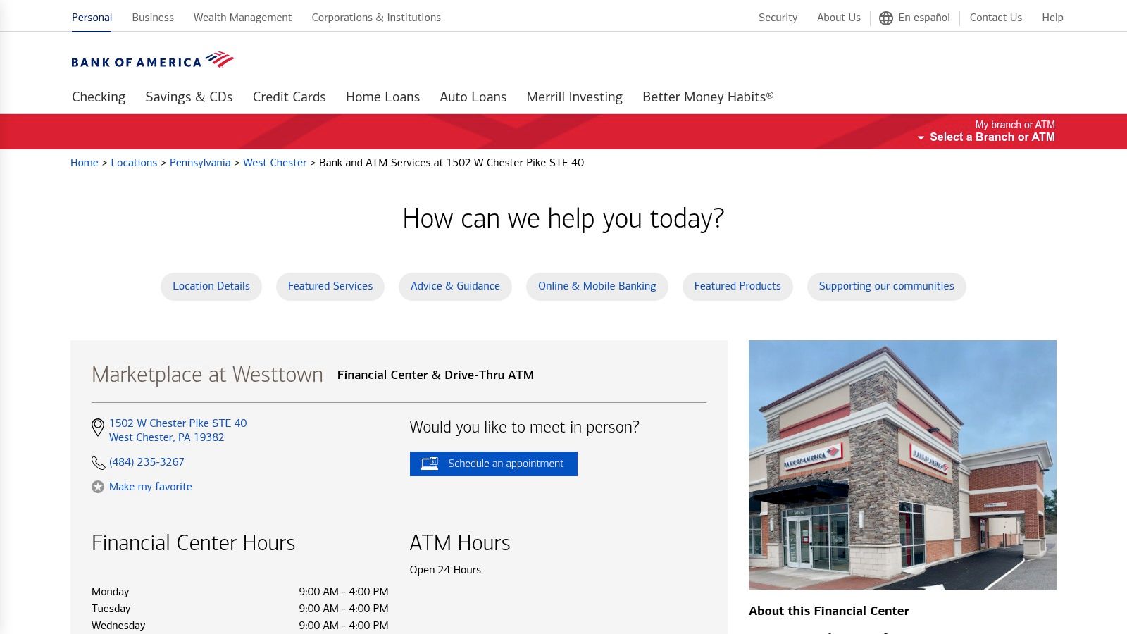 Bank of America – Marketplace at Westtown