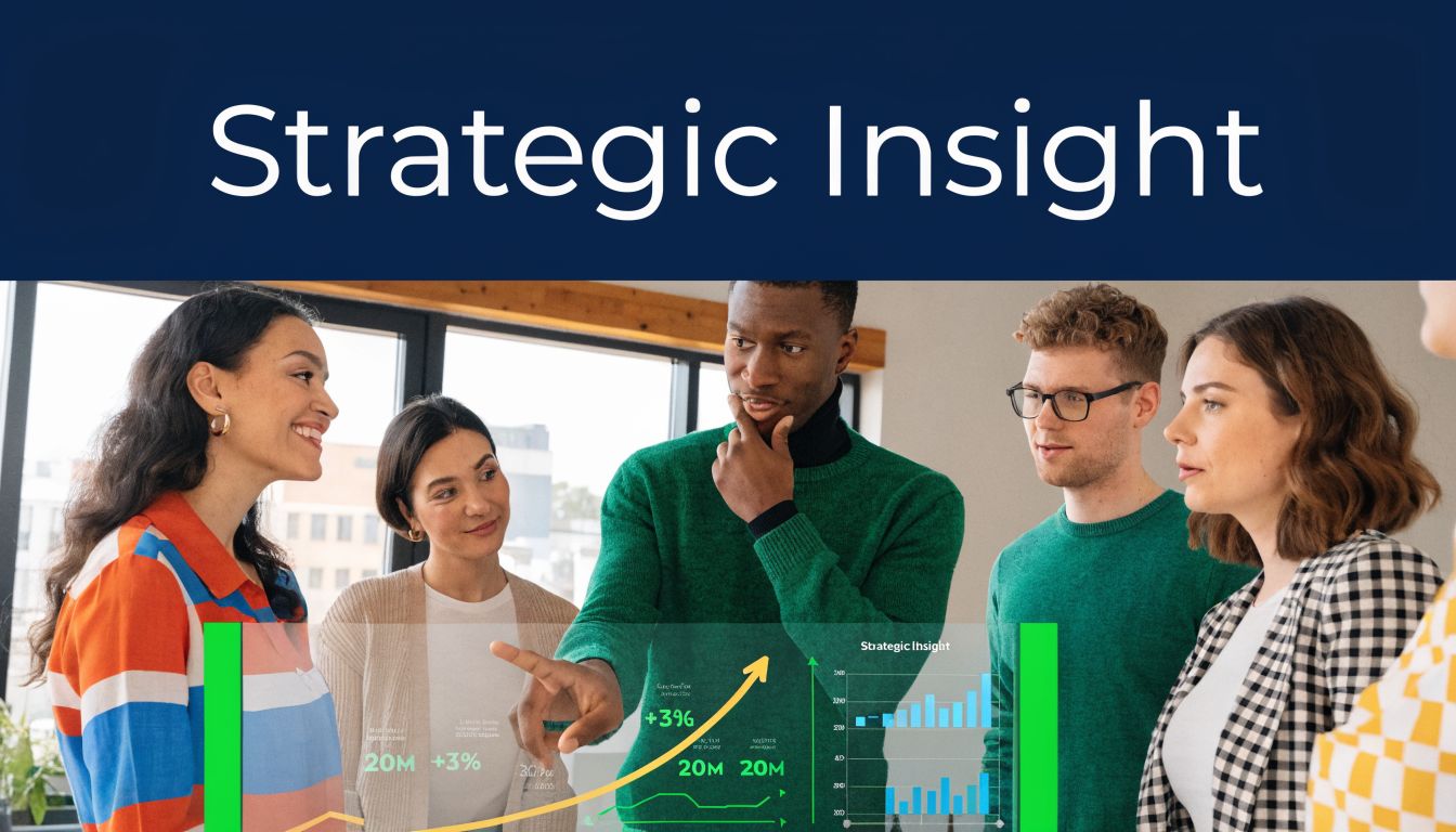 A diverse team of professionals collaboratively analyzing financial growth charts on a transparent digital screen.