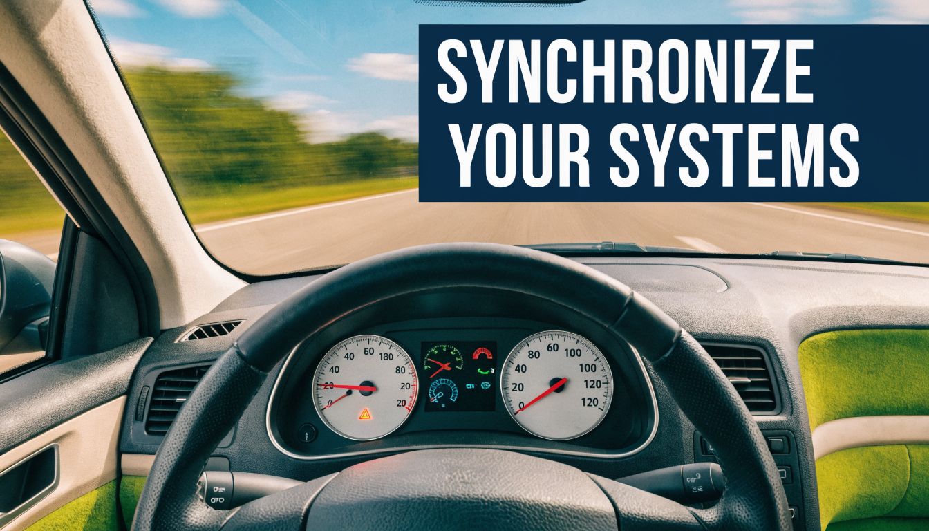 A view from the driver seat of a moving car showing a speedometer and steering wheel.