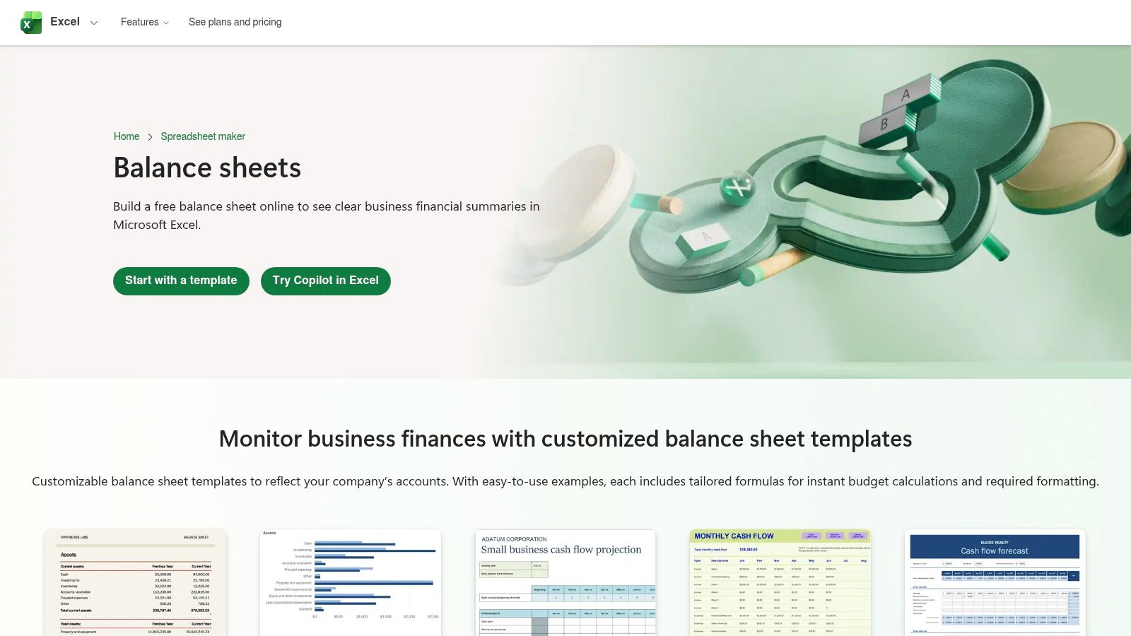 Microsoft Excel built-in templates